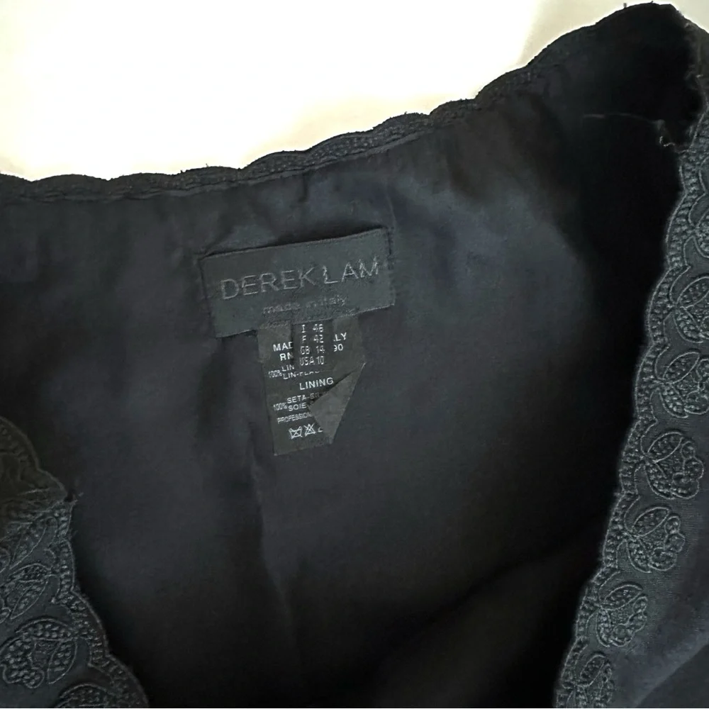 Vintage Derek Lam Linen Black Mini Dress - Picture 5 of 9
